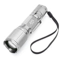 silver tactical flashlight